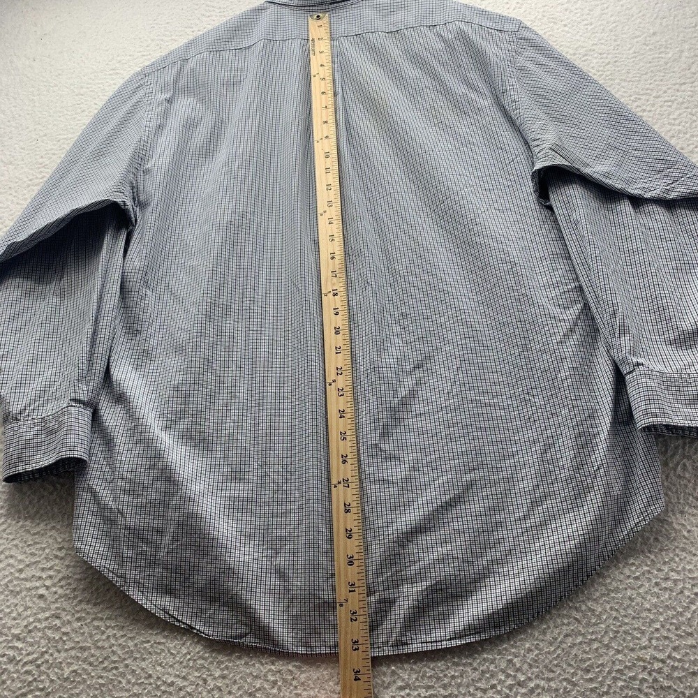 VTG Ralph Lauren Yarmouth Dress Shirt Mens 17 34/35‎ Plaid Tattersall Check Blue - Picture 7 of 11
